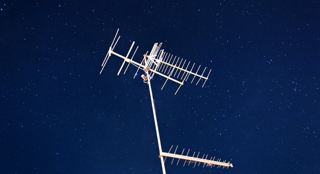 Outdoor TV Antenna and blue sky