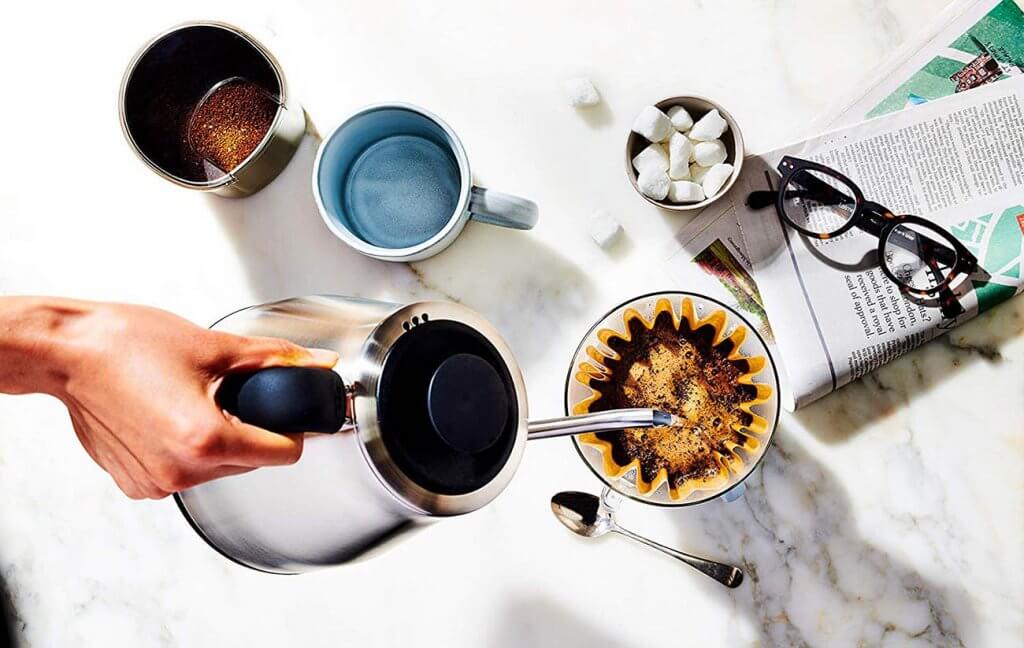 OXO BREW Pour-Over Kettle used for making coffee for breakfast