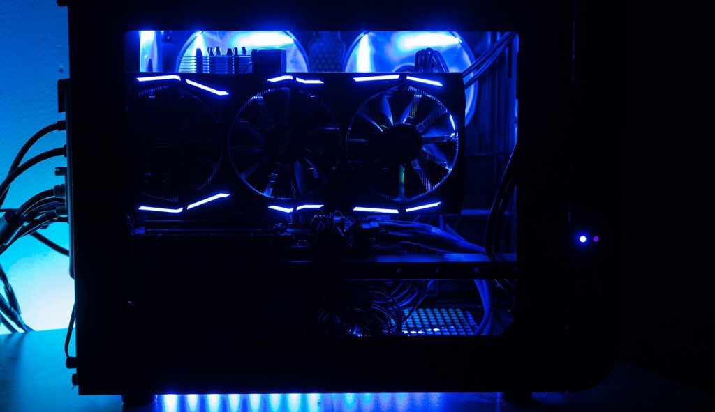 PC case with many fans inside