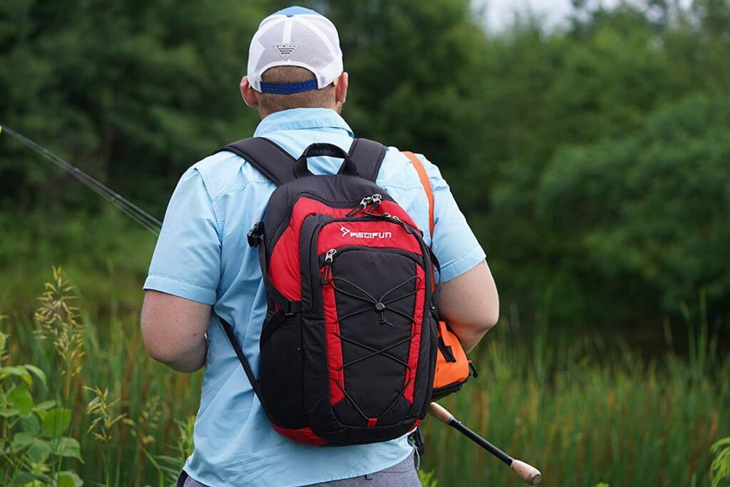 Piscifun Insulated Cooler Backpack on a fishing trip