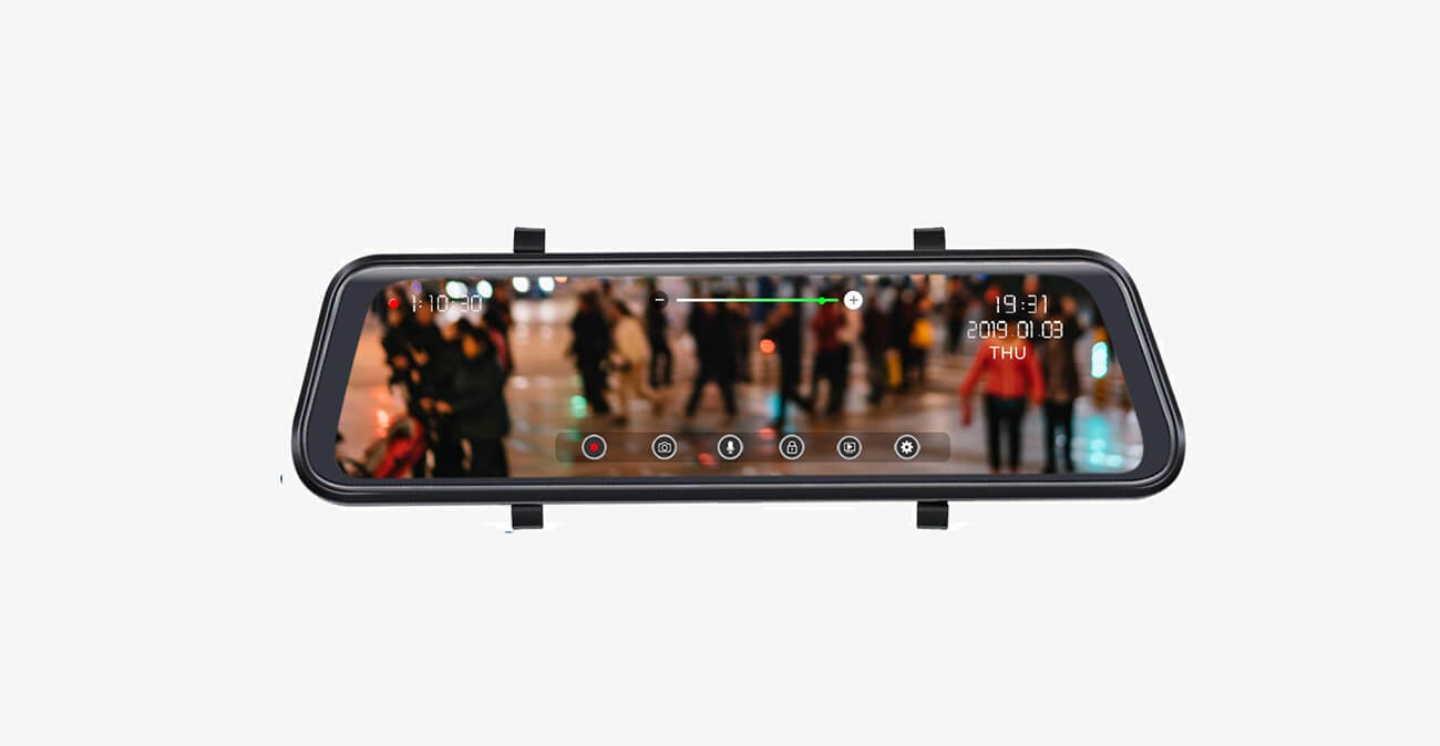 POAEAON Full Touch Screen Dash cam rear mirror
