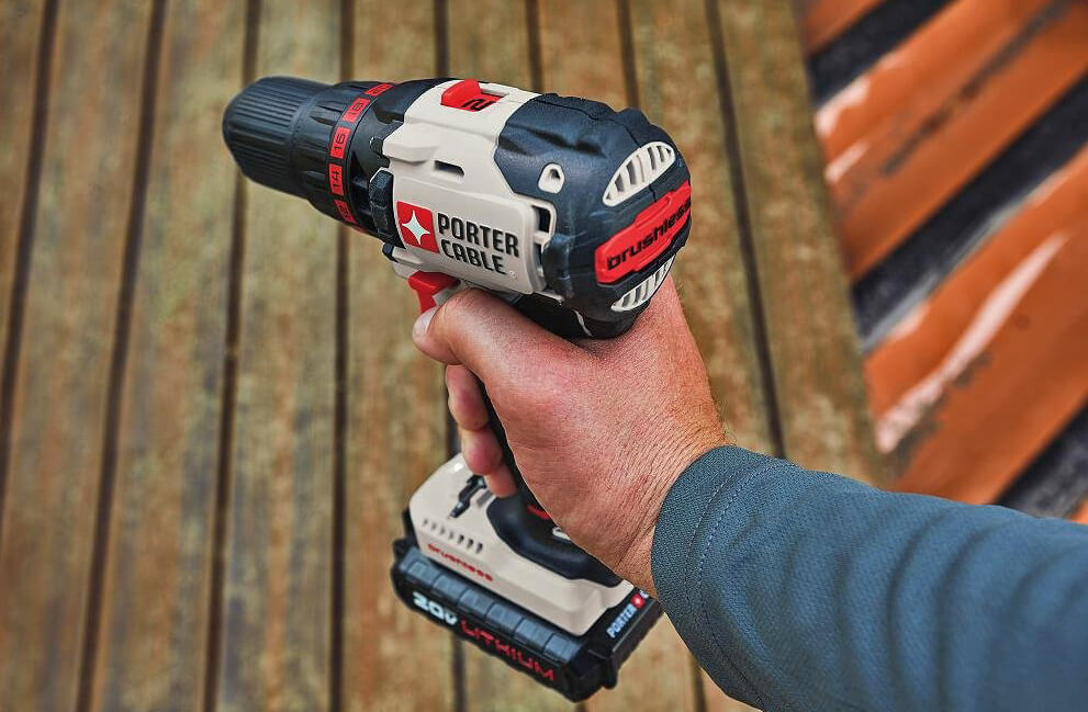 Porter-Cable 20V MAX Brushless Drill & Driver (PCC608LB) in hand