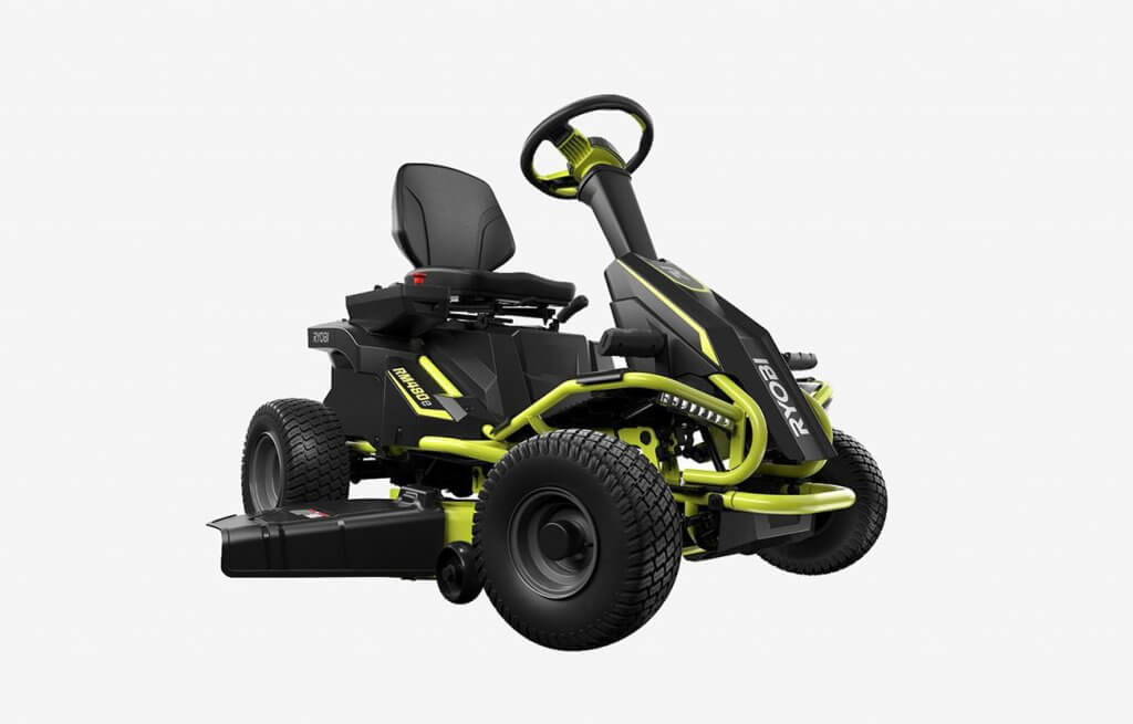 Ryobi 38 inches 100 Ah Battery Electric Rear Engine Riding Lawn Mower