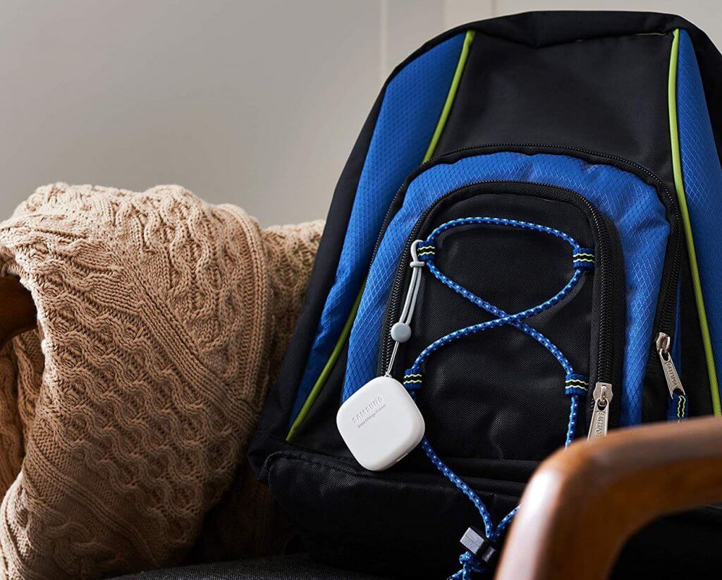 Samsung SmartThings GPS Tracker on backpack
