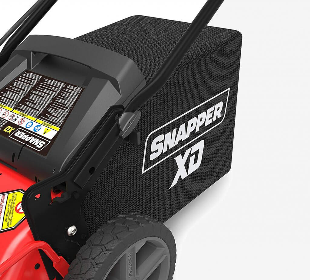 Snapper XD Cordless Lawn Mower grass storage