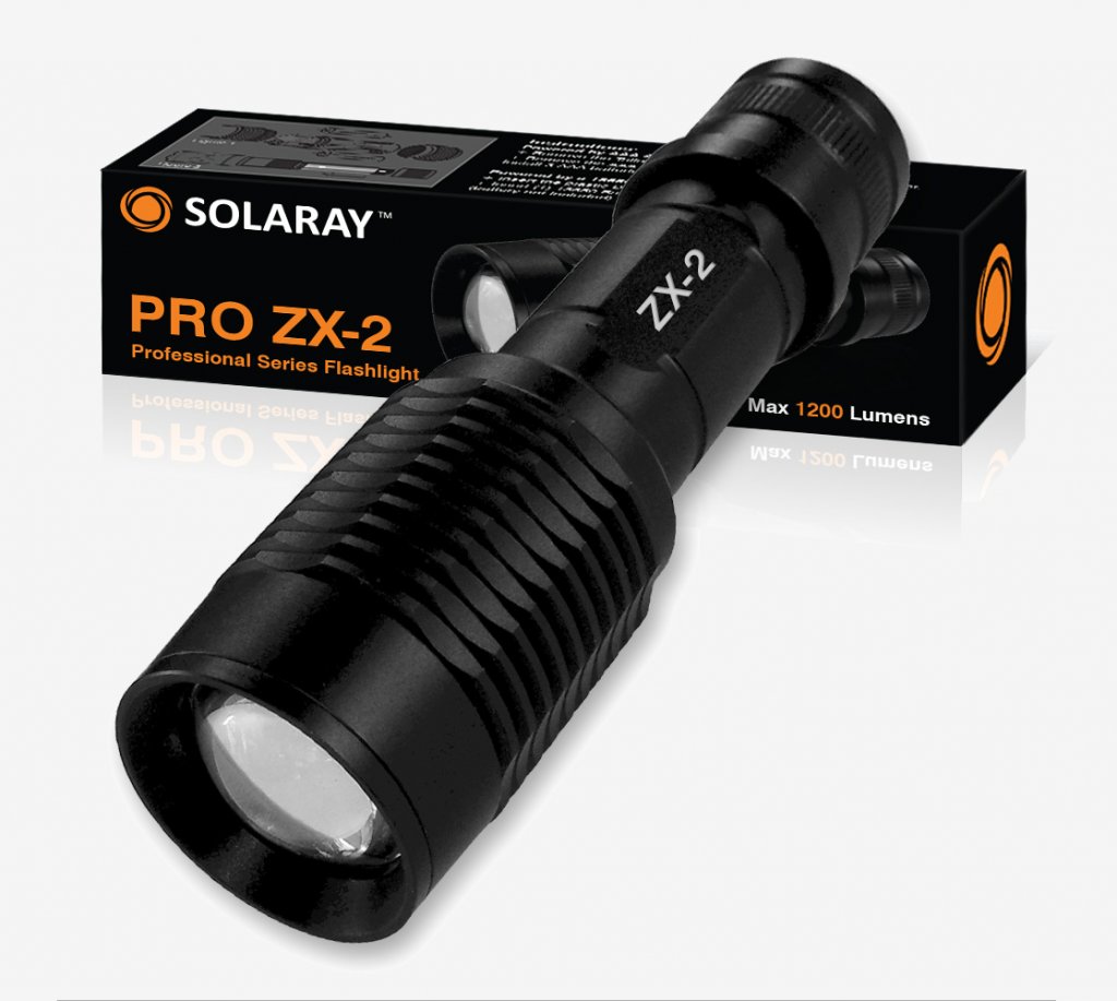Solaray ZX-2 Super Bright Handheld LED Tactical Flashlight