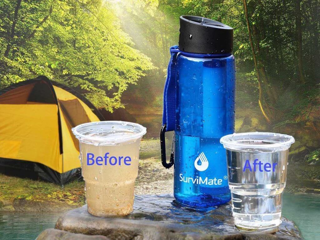 SurviMate Filtered Water Bottle