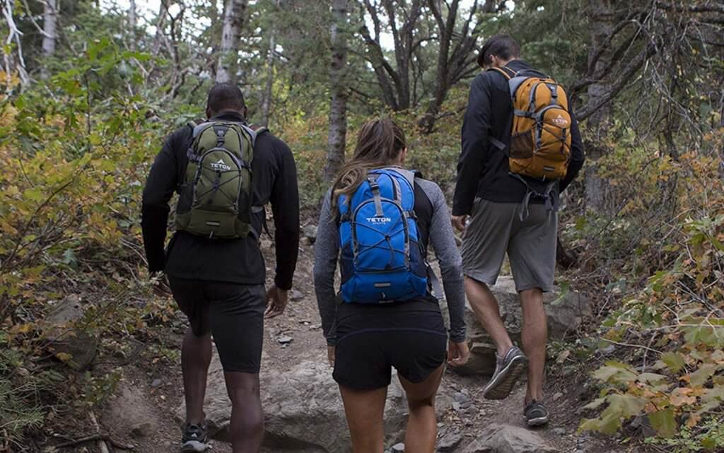 TETON Sports Oasis 1100 Hydration Pack on a hike