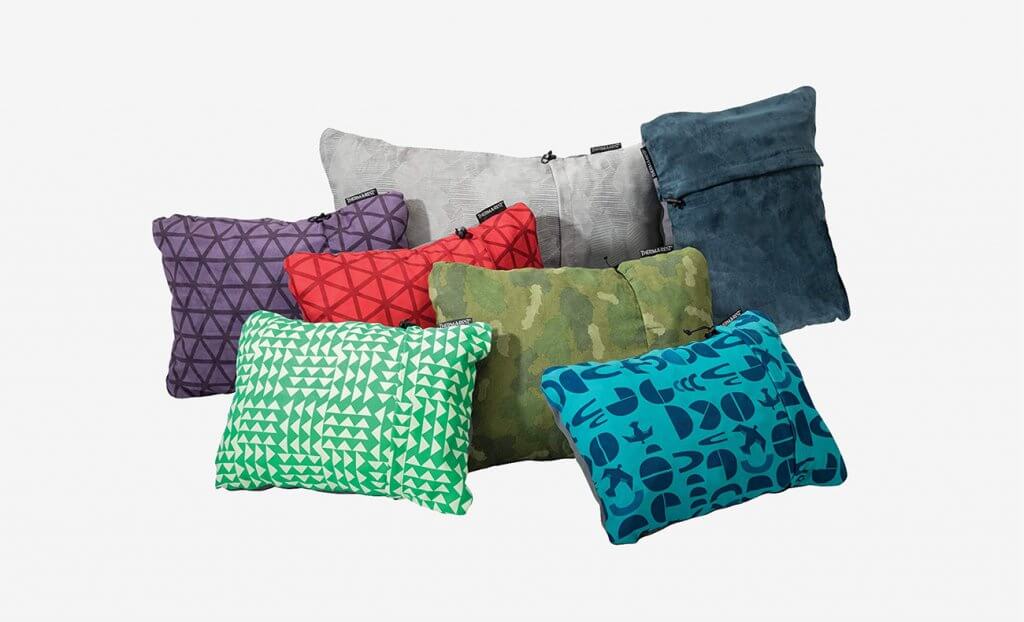 Color variations of the Therm-a-Rest Compressible Travel Pillow