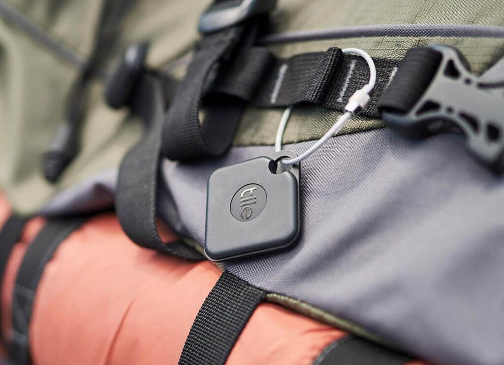 Tile Pro on backpack