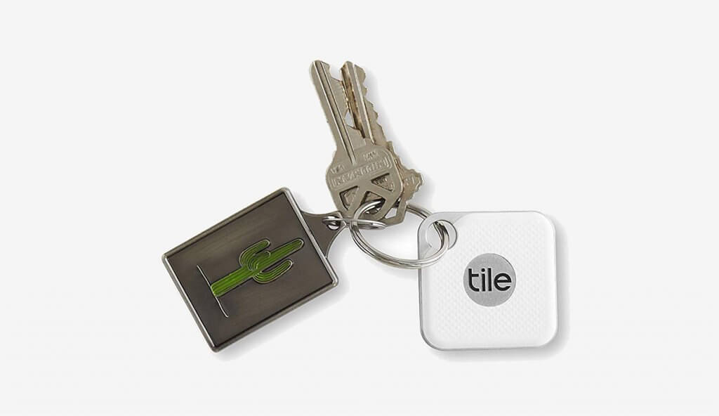 TILE Pro Ring Tracker on key chain