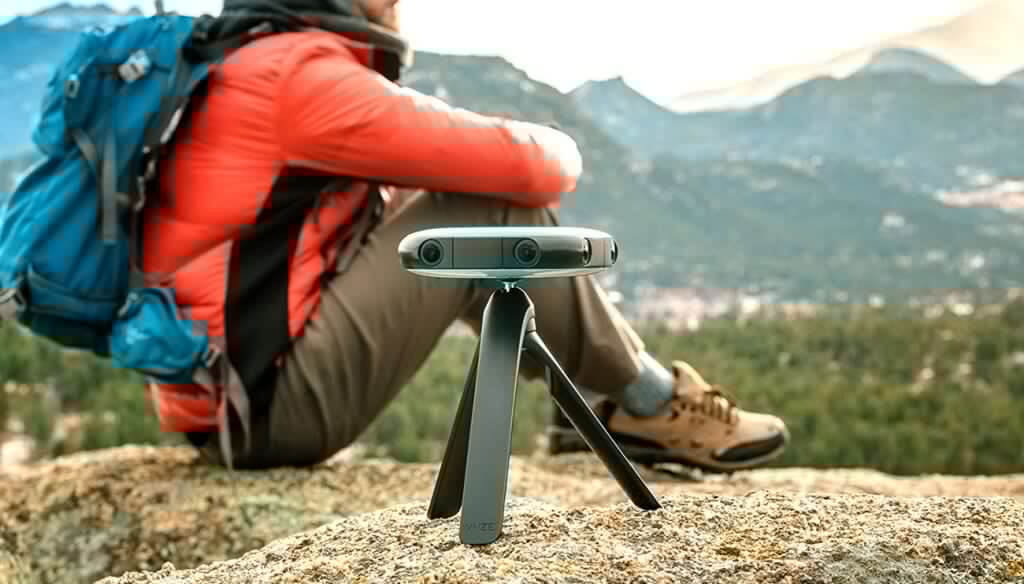 Vuze 3D 4K VR 360-Degree Camera on stand
