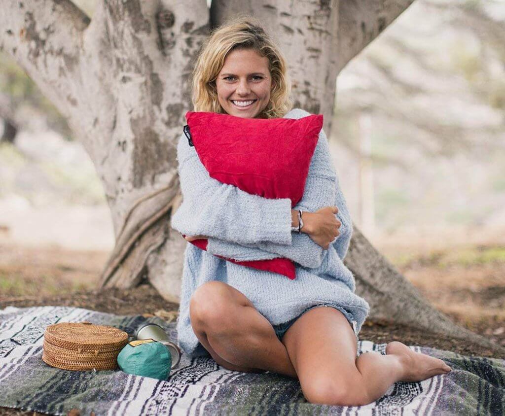 Wise Owl Outfitters Camping Pillow on a picnic