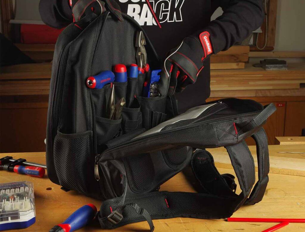 Tool Backpack on a work bench