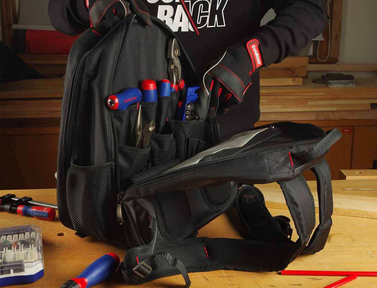 Tool Backpack on a work bench