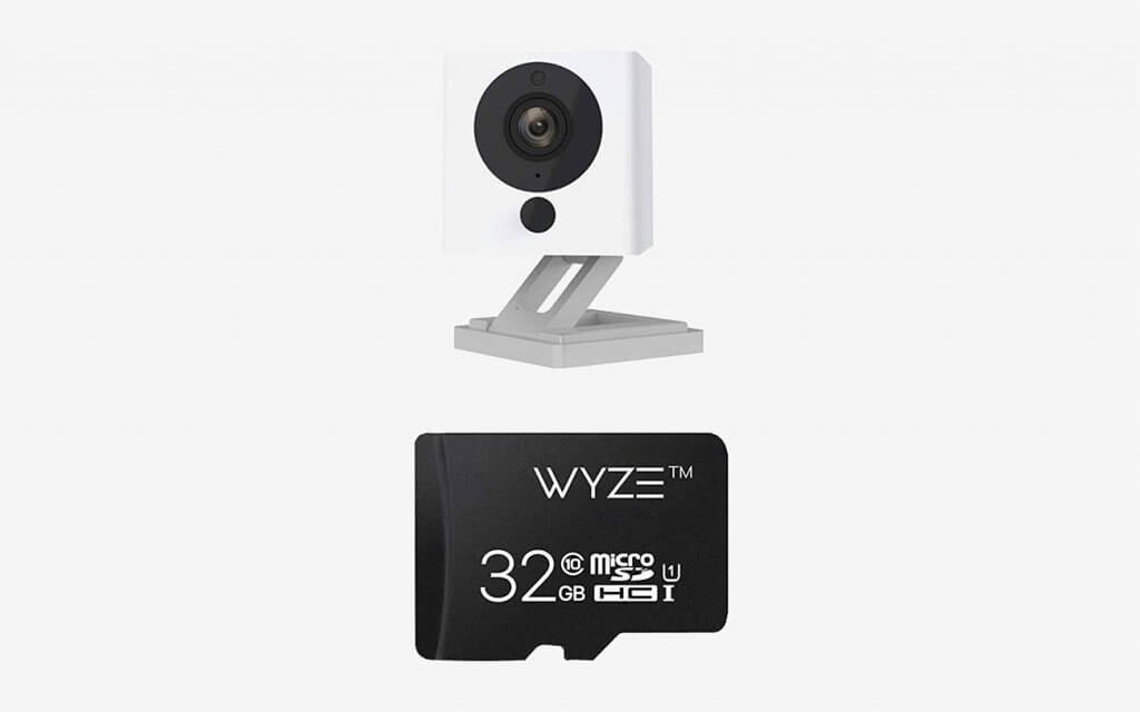 Wyze Cam 1080p HD Indoor Wireless Smart Home Camera and microSD card