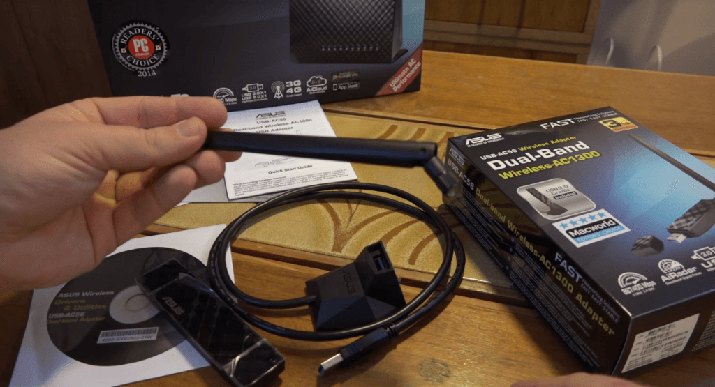 Asus USB-AC56 Dual-Band AC1300 USB 3.0 WiFi Wireless Adapter antenna