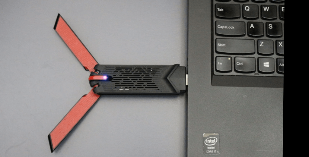 Asus USB-AC68 Dual-Band AC1900 USB 3.0 WiFi Wireless Adapter on Laptop