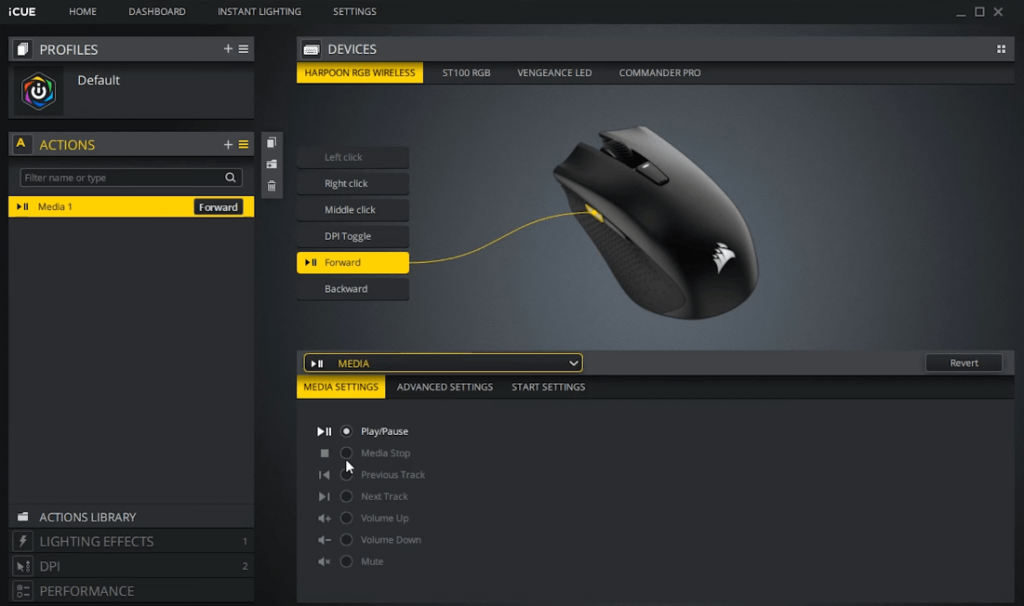 Corsair Harpoon RGB Wireless Software