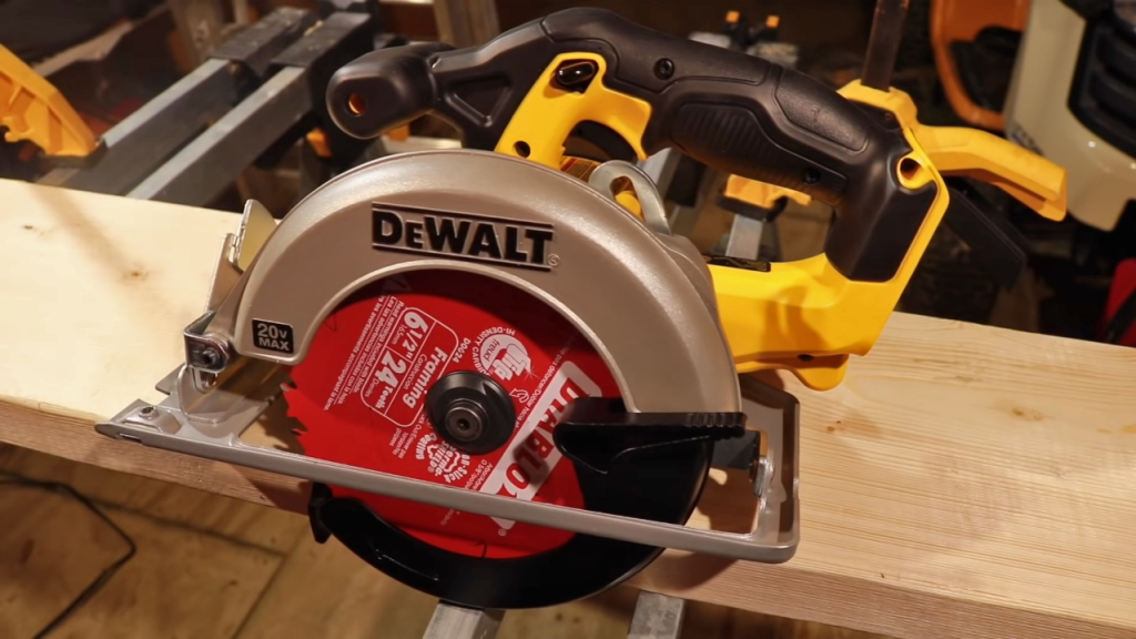 Dewalt DCS391B Circular Saw on 4 by 2