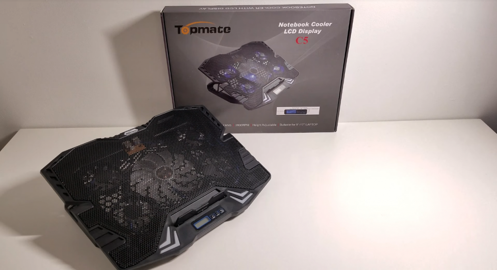 TopMate C7 Gaming Laptop Cooling Pad open and box