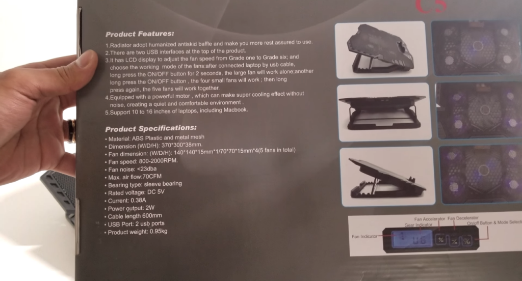TopMate C7 Gaming Laptop Cooling Pad open box