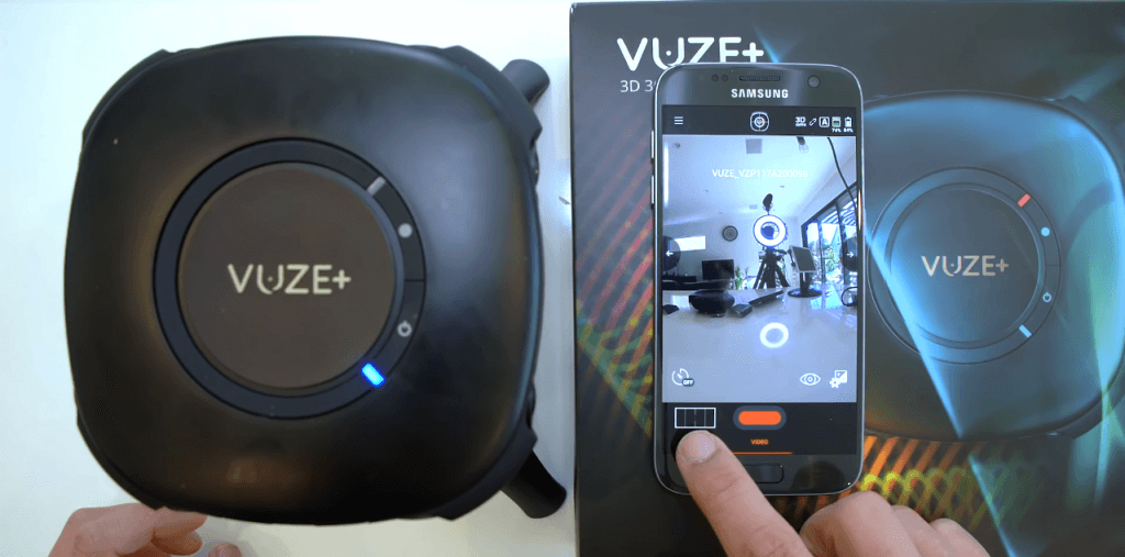Vuze 3D 4K VR 360-Degree Camera smartphone setup