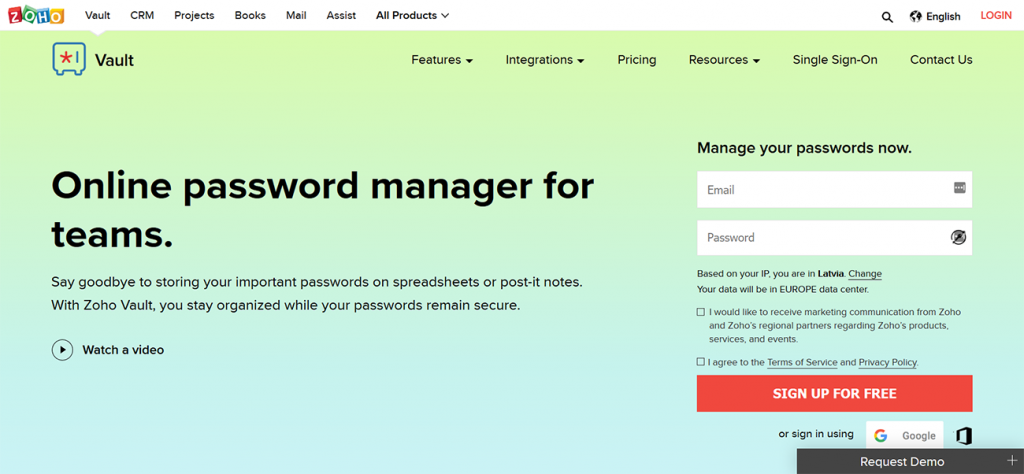 Zoho Vault